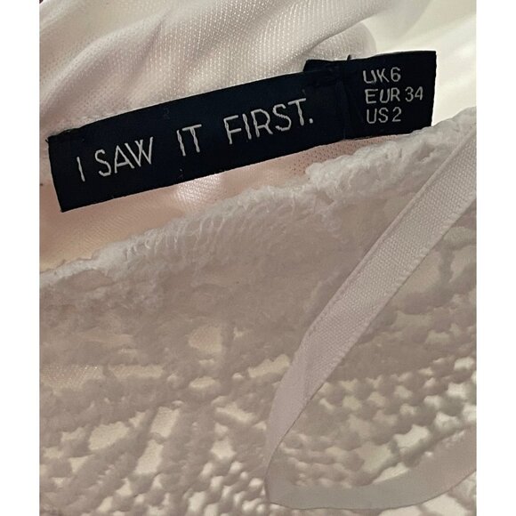 I saw it first party fun flirty mini dress fringing hi low size 4 white flapper - Picture 6 of 7